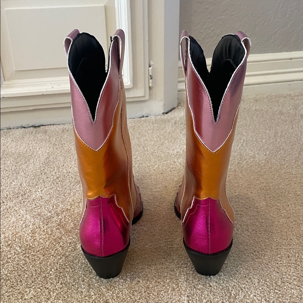 NEW Versona pink and orange boots, Berness size 7.5 - Picture 3 of 7